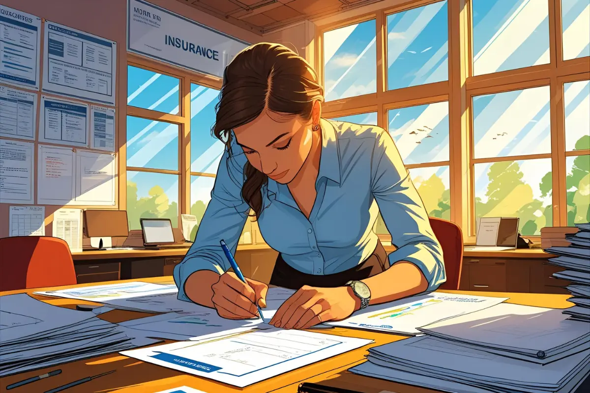 A Young lady planning for insurance converges